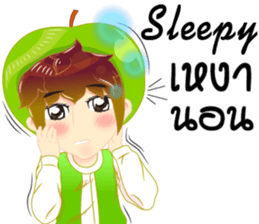 Cartoon kid fruit language Thai/eng sticker #10658226