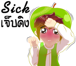 Cartoon kid fruit language Thai/eng sticker #10658227