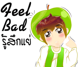 Cartoon kid fruit language Thai/eng sticker #10658231