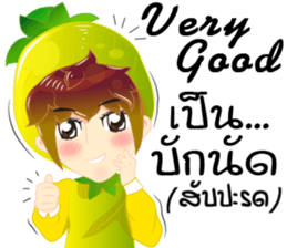 Cartoon kid fruit language Thai/eng sticker #10658232