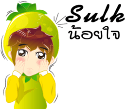 Cartoon kid fruit language Thai/eng sticker #10658234