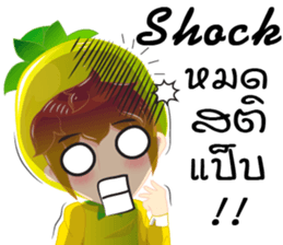Cartoon kid fruit language Thai/eng sticker #10658238