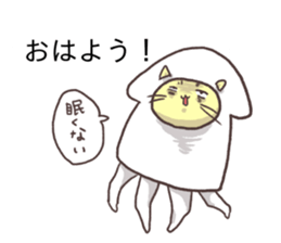 Balloon squid Cat sticker #10658485