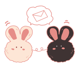 Pink cotton bun sticker #10659042