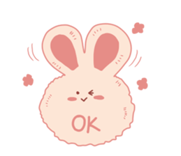 Pink cotton bun sticker #10659043