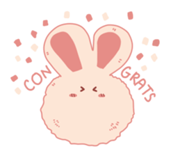 Pink cotton bun sticker #10659044
