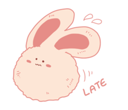Pink cotton bun sticker #10659051