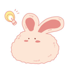 Pink cotton bun sticker #10659057