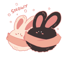 Pink cotton bun sticker #10659065