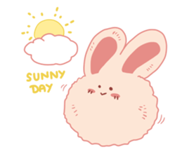 Pink cotton bun sticker #10659067