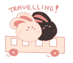 Pink cotton bun sticker #10659077