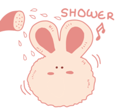 Pink cotton bun sticker #10659078