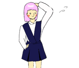 a schoolgirl sticker #10660173