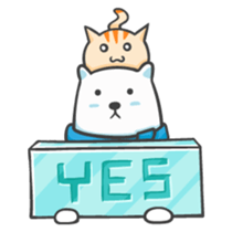 Cat 'Cheese' and Polar bear 'Winter' sticker #10662004