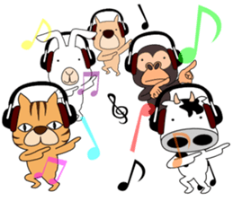 Headphone animals sticker #10665678