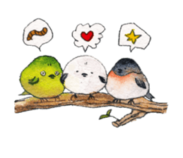 Play of funny birds sticker #10666453