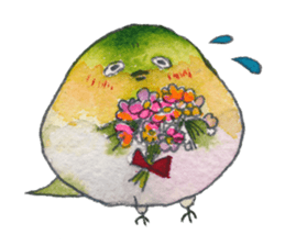 Play of funny birds sticker #10666479