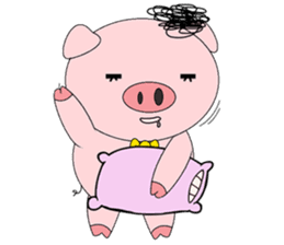 Pink Circle Pig sticker #10670779