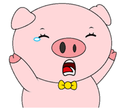 Pink Circle Pig sticker #10670783