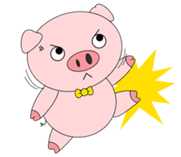 Pink Circle Pig sticker #10670786