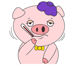 Pink Circle Pig sticker #10670787
