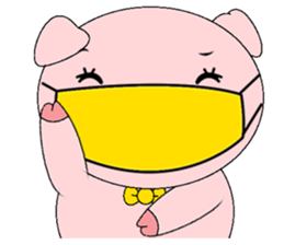 Pink Circle Pig sticker #10670788