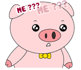 Pink Circle Pig sticker #10670789