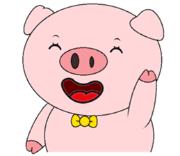 Pink Circle Pig sticker #10670790