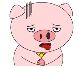 Pink Circle Pig sticker #10670791