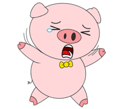 Pink Circle Pig sticker #10670793