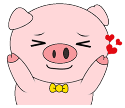 Pink Circle Pig sticker #10670794