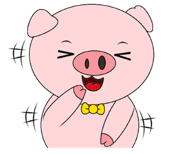 Pink Circle Pig sticker #10670795