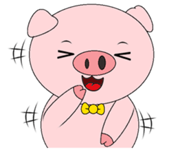 Pink Circle Pig sticker #10670795