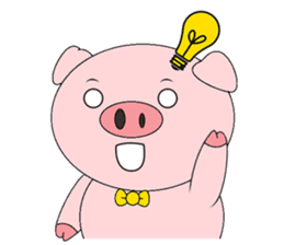 Pink Circle Pig sticker #10670799