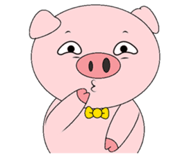Pink Circle Pig sticker #10670802