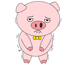 Pink Circle Pig sticker #10670803