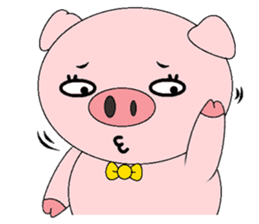 Pink Circle Pig sticker #10670805