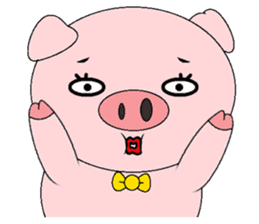 Pink Circle Pig sticker #10670806