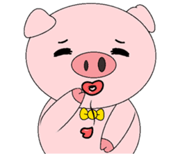 Pink Circle Pig sticker #10670807