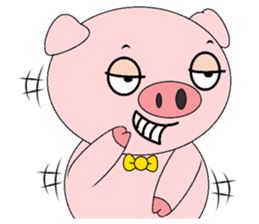 Pink Circle Pig sticker #10670809