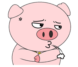 Pink Circle Pig sticker #10670811