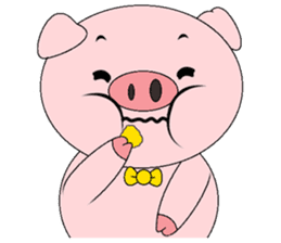 Pink Circle Pig sticker #10670813