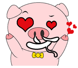 Pink Circle Pig sticker #10670815