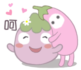 Three little eggplants sticker #10673789