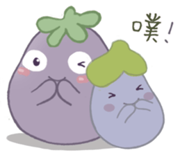Three little eggplants sticker #10673793
