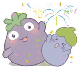 Three little eggplants sticker #10673795