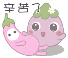 Three little eggplants sticker #10673798