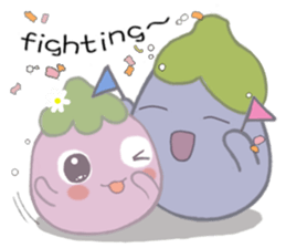 Three little eggplants sticker #10673820