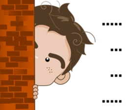 Ton-Kla: big head n curly hair sticker #10674505