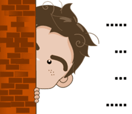 Ton-Kla: big head n curly hair sticker #10674505